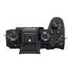 Sony Alpha A1 mirrorless camera with top view showing advanced video camera features and sleek design.