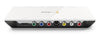 Blackmagic Design Intensity Shuttle Thunderbolt video capture device with semi-top view showing ports and sleek black design.