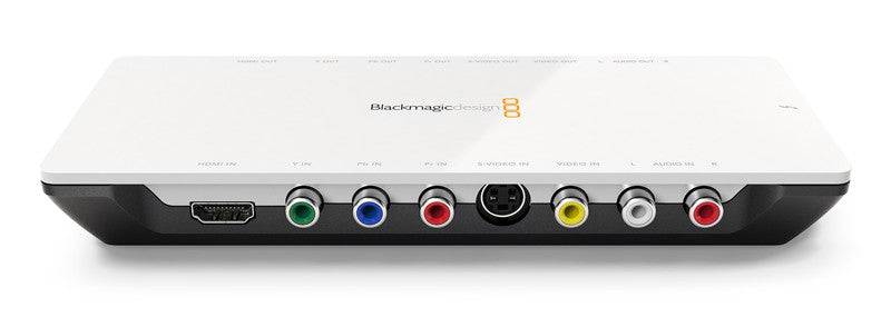 Blackmagic Design Intensity Shuttle Thunderbolt video capture device with semi-top view showing ports and sleek black design. – image 3