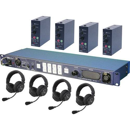 Datavideo ITC-100 Intercom Base Station with Four HP-2A Headsets and Four Belt Packs - Coremicro – image 1