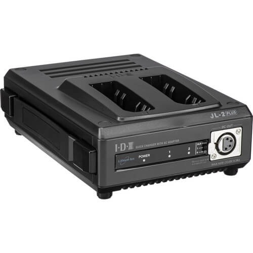 IDX System Technology JL-2PLUS 2-channel sequential Li-ion NP-style battery charger for video cameras, shown in the image. – image 1