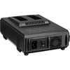 IDX System Technology JL-2PLUS 2-channel Li-ion battery charger for NP-style batteries, shown from the top view.