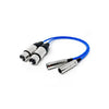 Kondor Blue Mini-XLR Male to XLR Female Cable 2-Pack for BMPCC 6K/4K (Blue, 16") - Coremicro