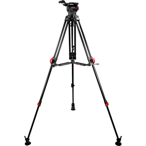 Cartoni Focus 10 Red Lock System for video cameras, featuring a 100mm mount and front view of the lock mechanism. – image 3