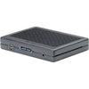 AJA KiStor 512GB SSD storage module with USB 3.0 interface, showcasing the compact, sleek design of the storage device.