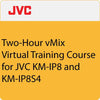 JVC Professional 2-Hr Virtual KM-IP8 vMix training course logo on white background, showcasing the JVC brand and training focus