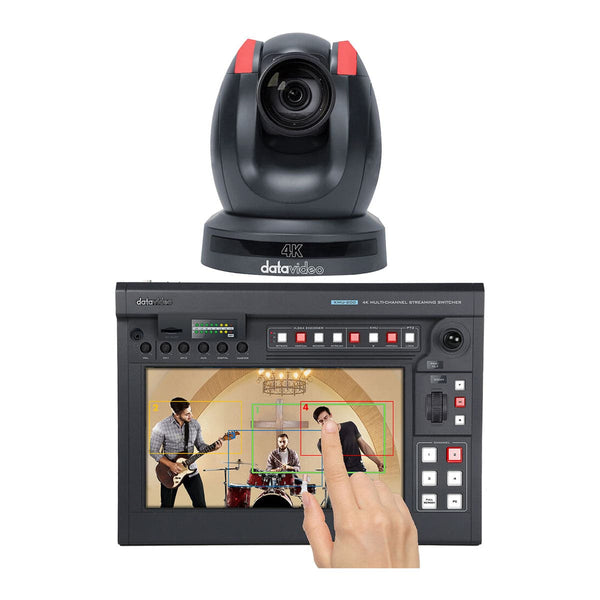 Datavideo KMU-200 KIT 4K multi-channel video switcher kit with multiple input ports and control panel for live streaming. – image 1