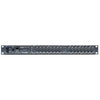 Rear view of AJA KUMO 1616 Compact 12G-SDI Video Router with multiple SDI input and output ports in a 1 rack unit size.
