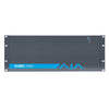 AJA KUMO 64x64 Compact 3G-SDI SDI Router front view showing switches and connection ports for professional video signal routing.