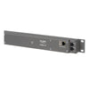 AJA KUMO CP remote control panel for video router showing back view with connections and port labels.