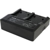 IDX System Technology LC-2A 7.4V battery charger with interchangeable plates for video cameras, shown with connected charging components.