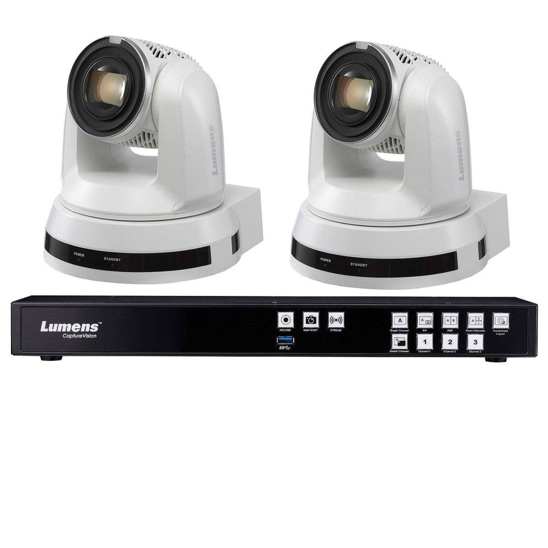 Lumens LC200 CaptureVision System With 2x VC-A61P IP PTZ Cameras (White) - Coremicro – image 1