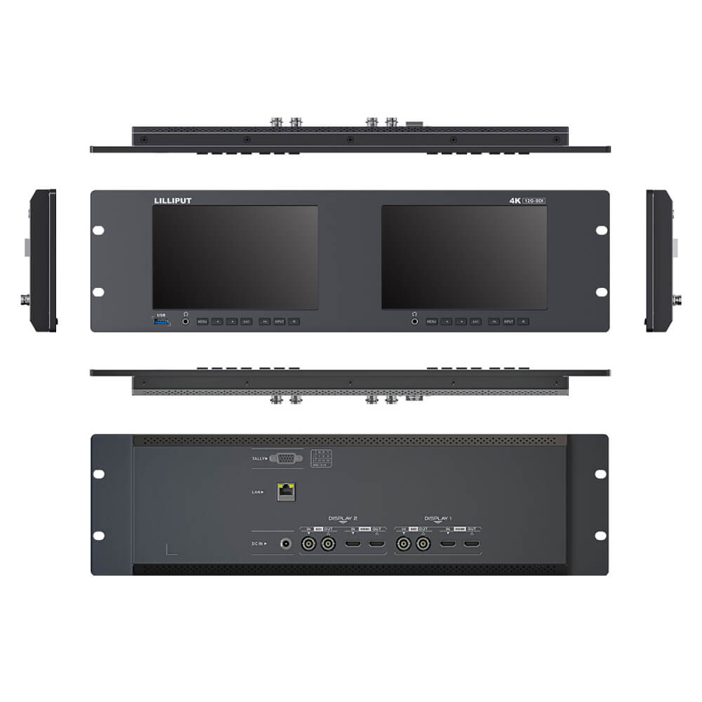 Lilliput RM-7026-12G Dual 7 Inch 3RU Rackmount 12G-SDI Monitor - Coremicro – image 4
