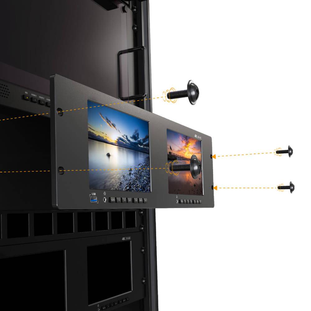 Lilliput RM-7026-12G Dual 7 Inch 3RU Rackmount 12G-SDI Monitor - Coremicro – image 6