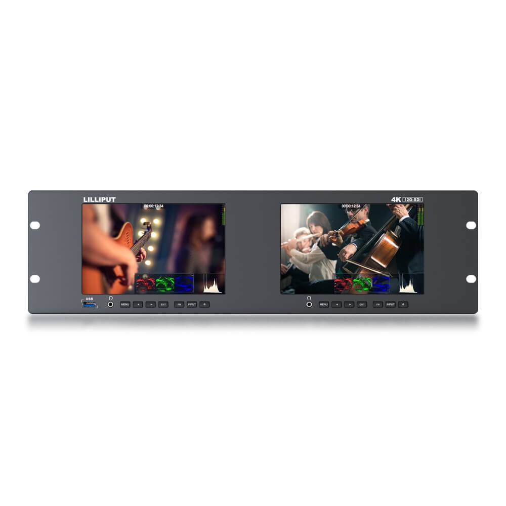 Lilliput RM-7026-12G Dual 7 Inch 3RU Rackmount 12G-SDI Monitor - Coremicro – image 2