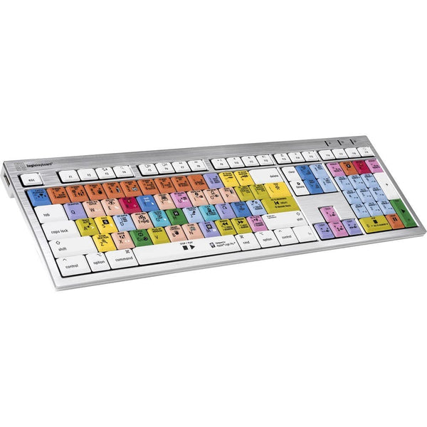 LogicKeyboard ALBA Mac Logic Pro X US keyboard with black keys and labeled function keys, designed for seamless music production on Mac. – image 1