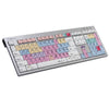 LogicKeyboard Avid Pro Tools Slim Line PC Keyboard showing key layout and branding on a sleek black keyboard.