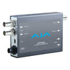 AJA LUT-Box color space adjustment video converter with multiple input and output options, used for professional video color grading.