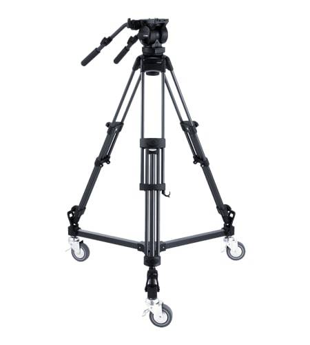 Libec LX10 Studio Two-Stage Aluminum Tripod System and H65B Head with Dual Pan Handles and Spreader Dolly - Coremicro – image 1