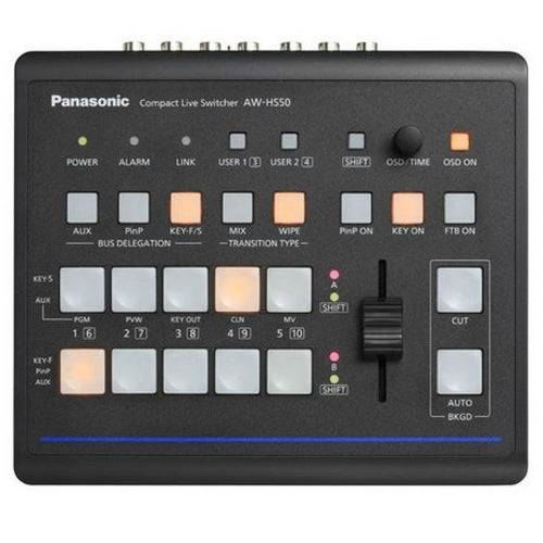 Panasonic Compact Live Switcher video switcher with multiple input ports and control panel for live video production. – image 1