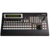 Panasonic video switcher with multiple HD and SD input ports, featuring control buttons and display screen for seamless video switching.