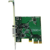 Matrox MXO2 PCIe host adapter for video capture, showing the compact PCIe card with connectors and branding.