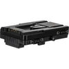 IDX System Technology V-Mount Adapter Plate with 5 D-Tap outputs for video cameras, shown from the top view.