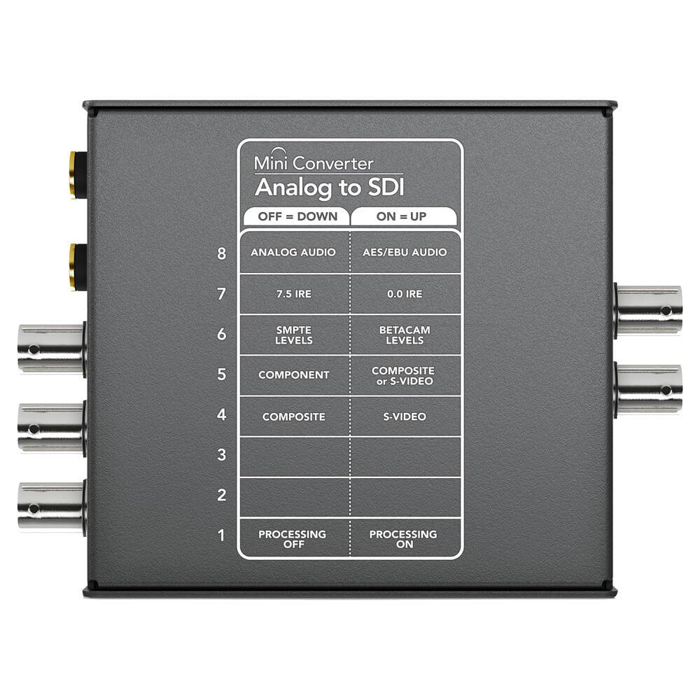 Blackmagic Design Mini Converter Analog to SDI video converter showing rear ports and connections on the back panel. – image 3