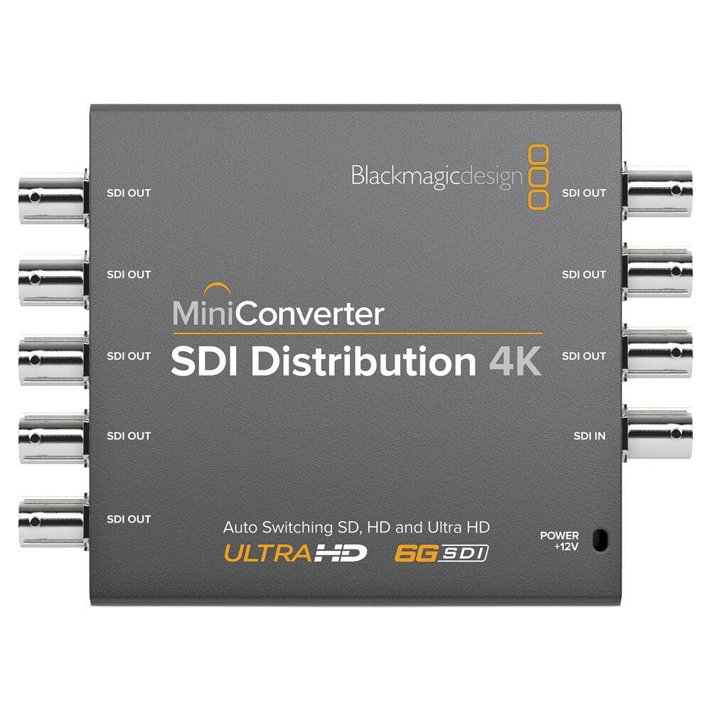 Blackmagic Design Mini Converter SDI Distribution 4K showing multiple SDI output ports on a compact video converter device – image 2