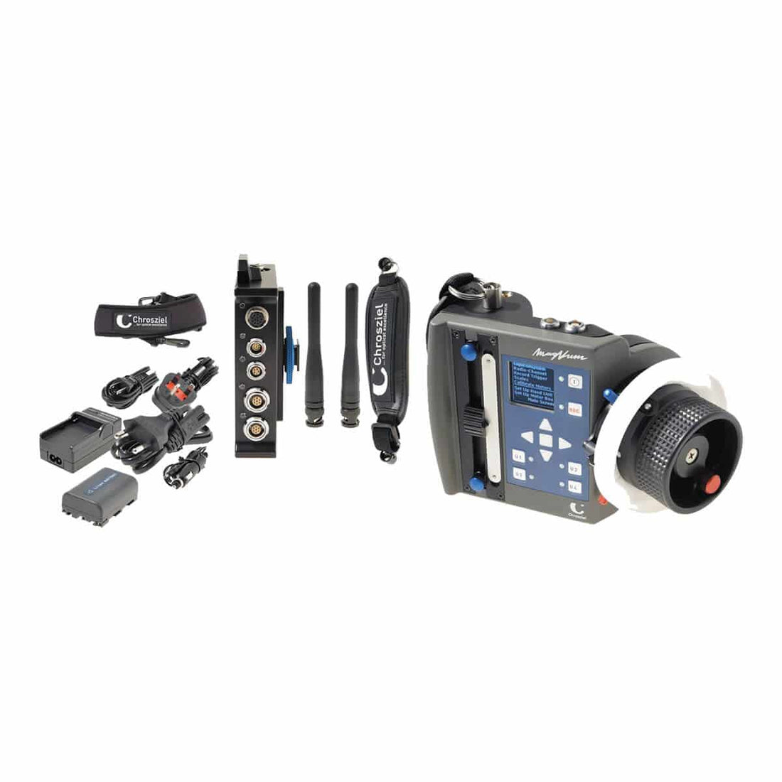 Chrosziel MN-200 MagNum 2-channel wireless lens remote control system with control unit and buttons for camera lens adjustment. – image 1