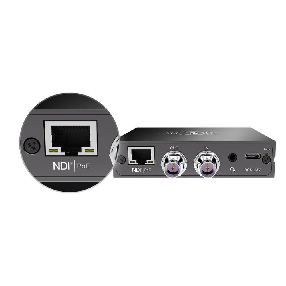 Kiloview N3-S 3G-SDI/NDI bi-directional converter showing front view with input and output ports for professional video conversion. – image 2