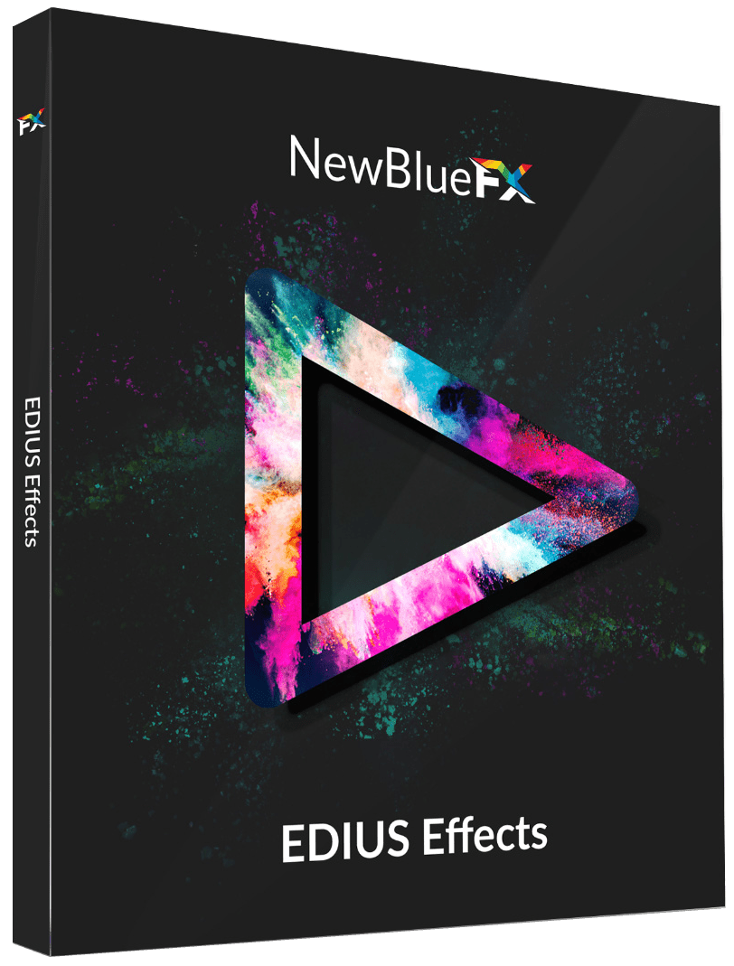 NewBlueFX EDIUS Effects live graphic showing colorful animated visual effects for video editing. – image 1