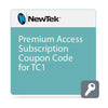 Vizrt Premium Access 1-year software subscription for TC1, showing the download interface on a computer screen.