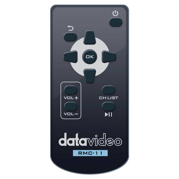 Datavideo NVD-30MK II HDMI IP video decoder with remote control, used in professional production equipment setup. – image 3