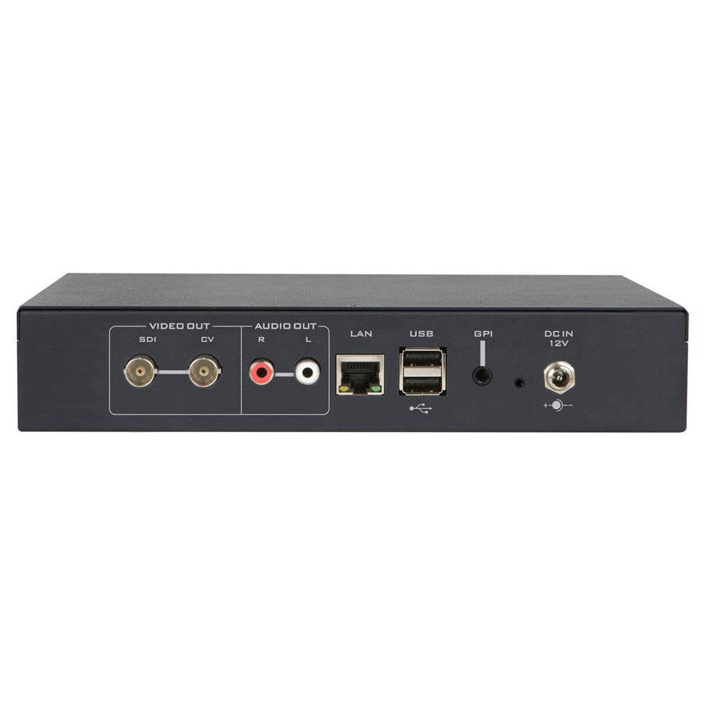 Rear view of Datavideo NVD-35 MARK II IP/SDI video decoder showing input ports and control panel for production equipment. – image 2