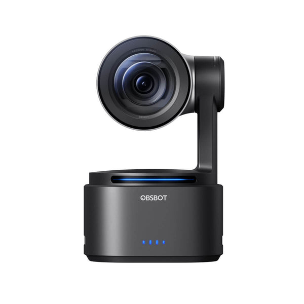 OBSBOT Tail 2 Pack PTZ cameras with NDI activation, front view showcasing sleek design and lens details. – image 3