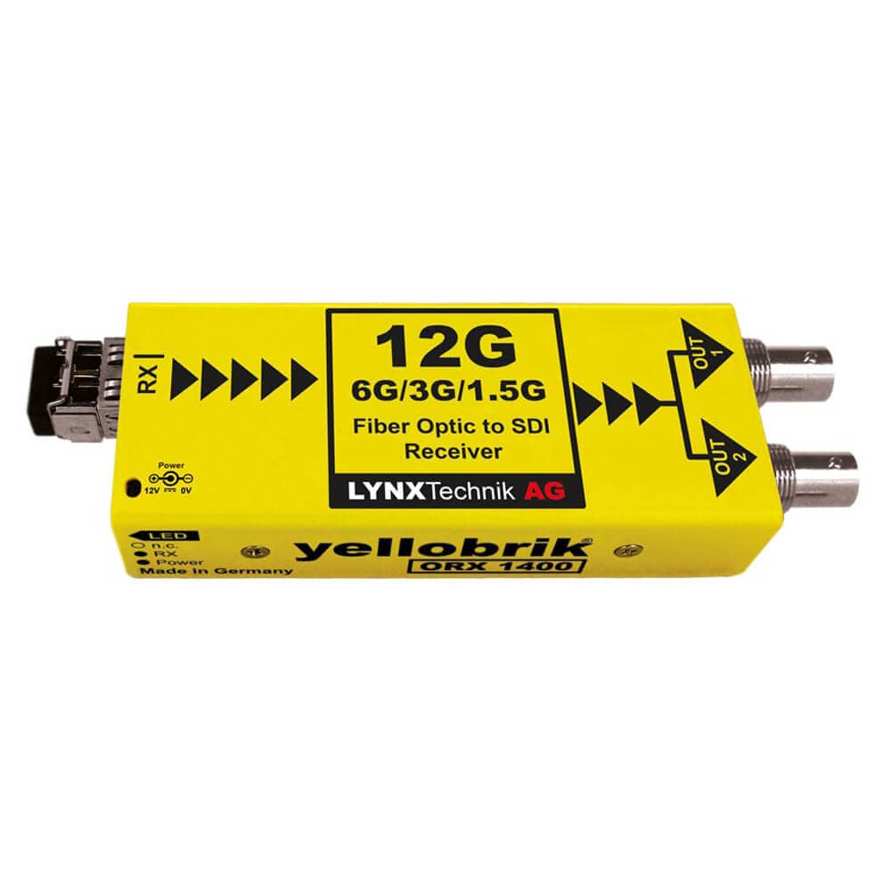 LYNX Technik yellobrik ORX-1400-LC optical receiver with fiber LC port, professional production equipment for high-quality video signals – image 1