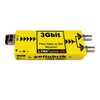 LYNX Technik yellobrik ORX-1802-MM 3Gbit fiber to SDI optical receiver showing front panel and fiber connections.