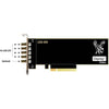 Diagram of the Osprey 1245 Six Channels 12G SDI I/O Bi-Directional PCIe Capture Card showing port layout and internal components.