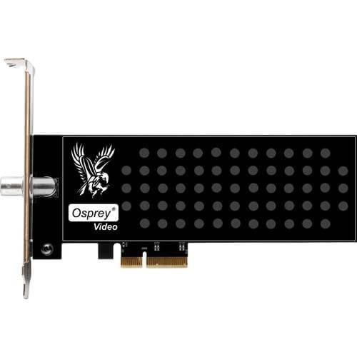 Osprey 915 One channel 3G SDI PCIe capture card with loopout, showing back panel with SDI input, loopout, and PCIe connector. – image 2