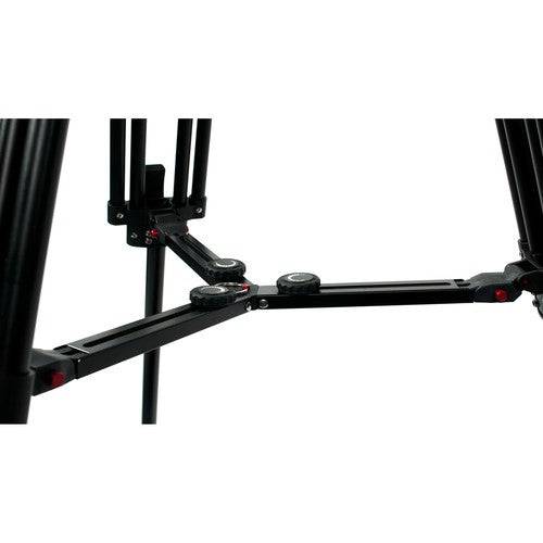 OZEN 10AL2 100mm AGILE 10 E-Z LOAD tripod system for video cameras, shown from bottom view with adjustable legs and sturdy base. – image 4