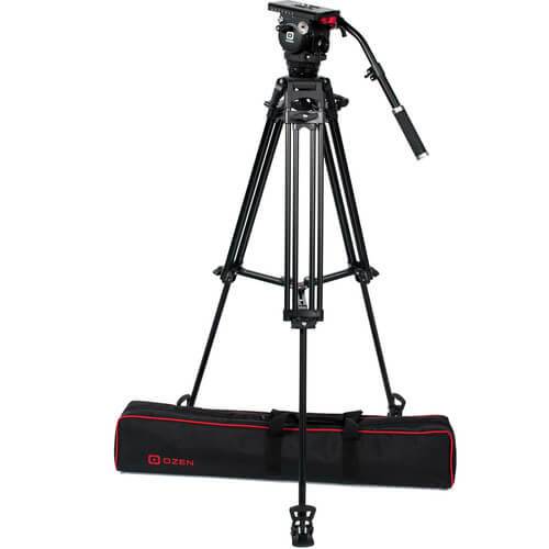 OZEN 8AL2 75mm Agile 8 E-Z Load tripod system for video cameras, with adjustable legs and quick-release head. – image 1