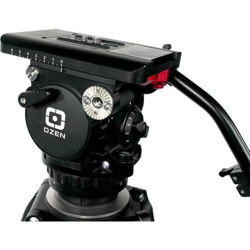 OZEN 8CF2 75mm AGILE 8 E-Z LOAD tripod system head for video cameras, with quick-release plate and professional camera mount. – image 3