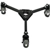 OZEN heavy-duty azimuth-tracking and braked dolly for video cameras, top view showing sturdy construction and wheel setup.