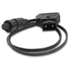 AJA P-Tap to Mini power cable for professional video equipment, showing the cable with connectors for power conversion.