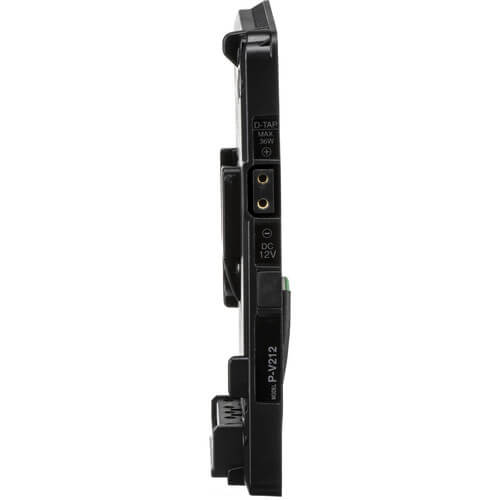 IDX System Technology P-V212 V-Mount Adapter Plate with regulated 12V D-Tap, side view showing mounting and connectors for video cameras – image 3