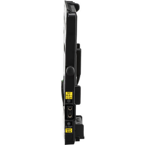 IDX System Technology P-V212 V-Mount Adapter Plate with Regulated 12V D-Tap for video cameras, shown from a side view. – image 4