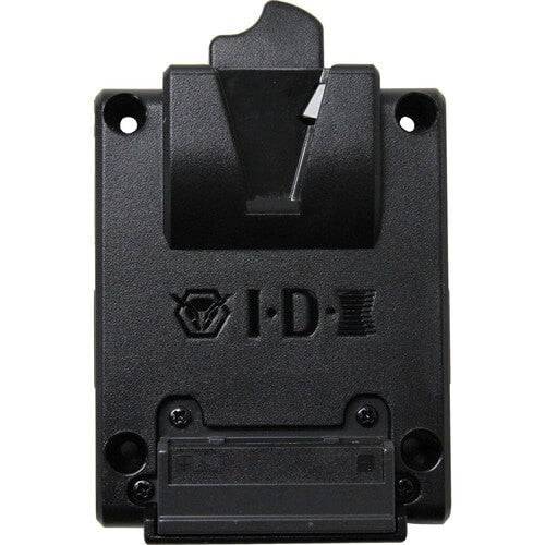 IDX System Technology P-Vmicro Micro V-Mount Adapter Plate showing D-Tap and USB-C ports for video camera power and connectivity. – image 3