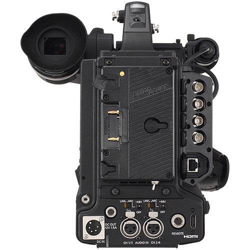 Panasonic P2 HD 2/3-inch 3MOS AVC-ULTRA shoulder camcorder with professional grip and lens, ready for high-quality video recording. – image 4