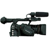 Panasonic microP2 handheld AVC-ULTRA HD camcorder with microphone and lens, designed for professional video recording.